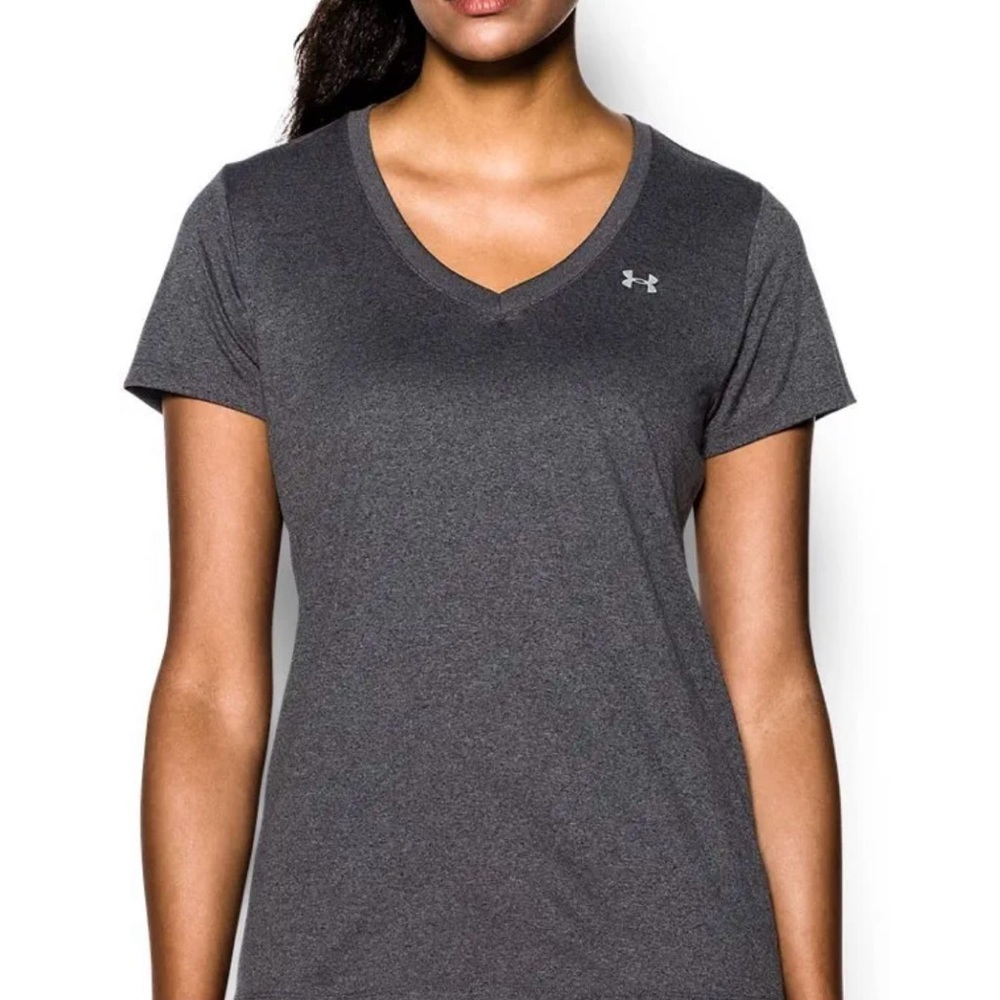 UNDER ARMOUR Women's Dark Grey V-Neck Tee